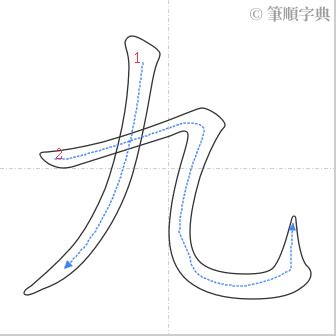 九劃中文字|九的筆順 國字「九」筆畫